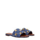 Valentino Garavani Slides And Clogs Women Fabric Blue/Denim