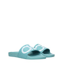 Salvatore Ferragamo Groovy Women's Flip Flops And Clogs Blue/Turquoise Rubber