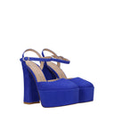 Stuart Weitzman Skyhi Damess Suède sandalen blauw/jeneverbes