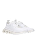 Salvatore Ferragamo Men's White Fabric Sneakers