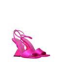 L'Attico Cheope Donna's Sandali In Raso Fucsia