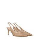 Sandały Stuart Weitzman Stuart Donna Skórzane Beżowe/Naturalne