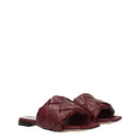 Bottega Veneta Damess Rood/kersenleren pantoffels en klompen