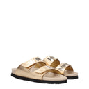 Palm Angels Slippers And Clogs For Women Gold Leather