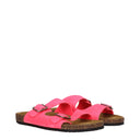 Saint Laurent Slippers And Clogs Jimmy Men Suede Pink/Fluorescent Pink