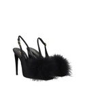Saint Laurent Women's Satin Black Sandals