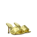 Bottega Veneta Mujers Sandalias de cuero doradas
