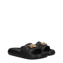Versace Medusa Biggie Women's Leather Sandals And Clogs Black