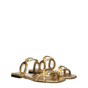 Valentino Garavani Slides And Clogs Women Leather Gold