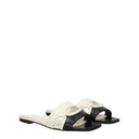 Valentino Garavani Slides And Clogs Women Leather Black/Ivory