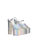 Valentino Garavani Women's Sandals Silver Patent Leather