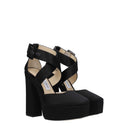 Jimmy Choo Gian Mujers Sandalias Satén Negro