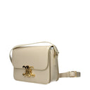 Celine Teen Triomphe Crossbody Bag Women's Leather Beige/Cream