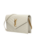 Saint Laurent Cassandre Crossbody Bag Women Beige/Light Cream Leather