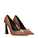 Versace Brown Leather Women's Low Cut Shoes