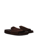 Jacquemus Damens Clogs und Pantoletten Wildleder Braun/Dunkelbraun