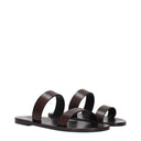 Saint Laurent Mies Men's Brown Leather Loafers And Clogs