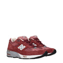 New Balance Sneakers 991v1 Women's Suede Red/Burgundy