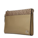 Fendi Pochette Men's Leather Beige/Sand