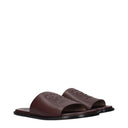 Męskie klapki i drewniaki Loewe w kolorze brązowym/skóra oxblood