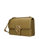 Pinko Crossbody Bags Love One Women Leather Green/Kangaroo