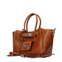 Balenciaga Women's Bel Air Carry Handbag Leather Brown/Tan