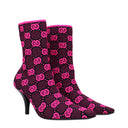 Gucci Damens Stiefel Stoff Schwarz/Fuchsia Fluo