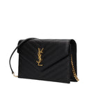 Saint Laurent Cassandre Crossbody Bag Women Leather Black