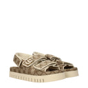 Gucci Slippers And Clogs Women's Fabric Beige/Ebony