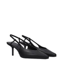 Max Mara Damens Sandalen aus schwarzem Leder