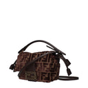 Fendi Women's Handbags Mamma Baguette Fabric Brown/Chocolate