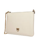 Pinko Crossbody Bags Women Leather Beige/White