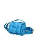 Bottega Veneta Cassette Crossbody Bags For Women In Sky Blue/Pool Leather