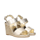Prada Mujers Sandalias de cuero dorado/pirita