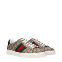 Gucci Sneakers Ace Men's Fabric Beige/Green
