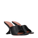 Amina Muaddi Taylor Sandals Women Leather Black