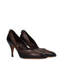 Miu Miu Women's Décolleté Brown Leather/Moro Head