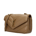 Saint Laurent Women's Loulou Shoulder Bag Brown/Light Tan Leather