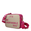 V°73 Women's Crossbody Bag Responsibility Bis Polyester Beige/Fuchsia