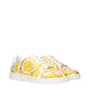 Versace Women's Sneakers White/Yellow Leather