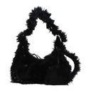 Balenciaga Le Cagole Shoulder Bags Women Eco Fur Black