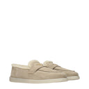 Prada Damens Loafer Wildleder Beige/Wüste
