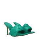 Bottega Veneta Women's Sandals Acid Green/Turquoise Leather