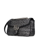 Gucci Marmont Women's Crossbody Bag Fabric Silver/Black