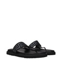 Versace Herrens Flip-Flops aus schwarzem/silberfarbenem Stoff
