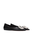 Amina Muaddi Ballerine Camelia Women Leather Black