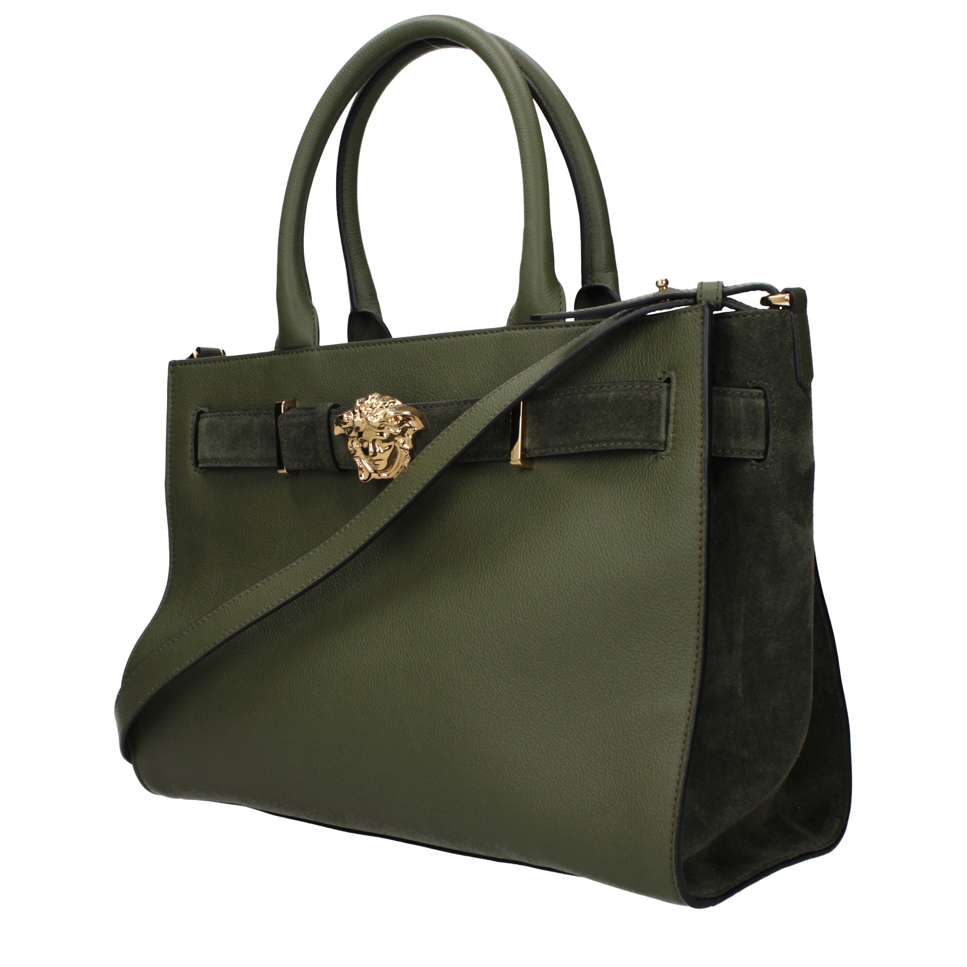 Versace Damens Handtaschen Grün/Oliv Leder