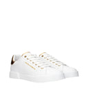 Dolce&Gabbana Portofino Women's Sneakers White/Gold Leather