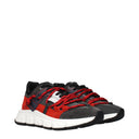 Versace Herrens Sneakers Grau/Koralle Wildleder