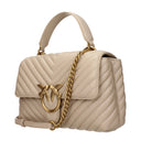 Pinko Handbags Lady Love Women Leather Beige